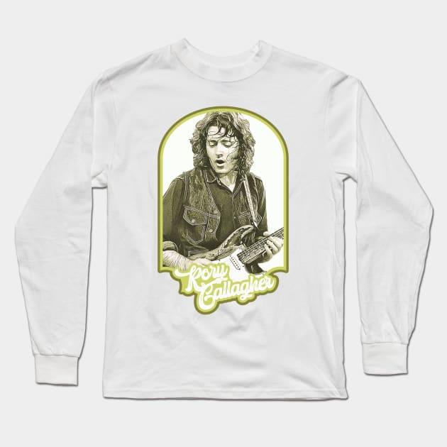 Retro Rory Gallagher Tribute Long Sleeve T-Shirt by darklordpug